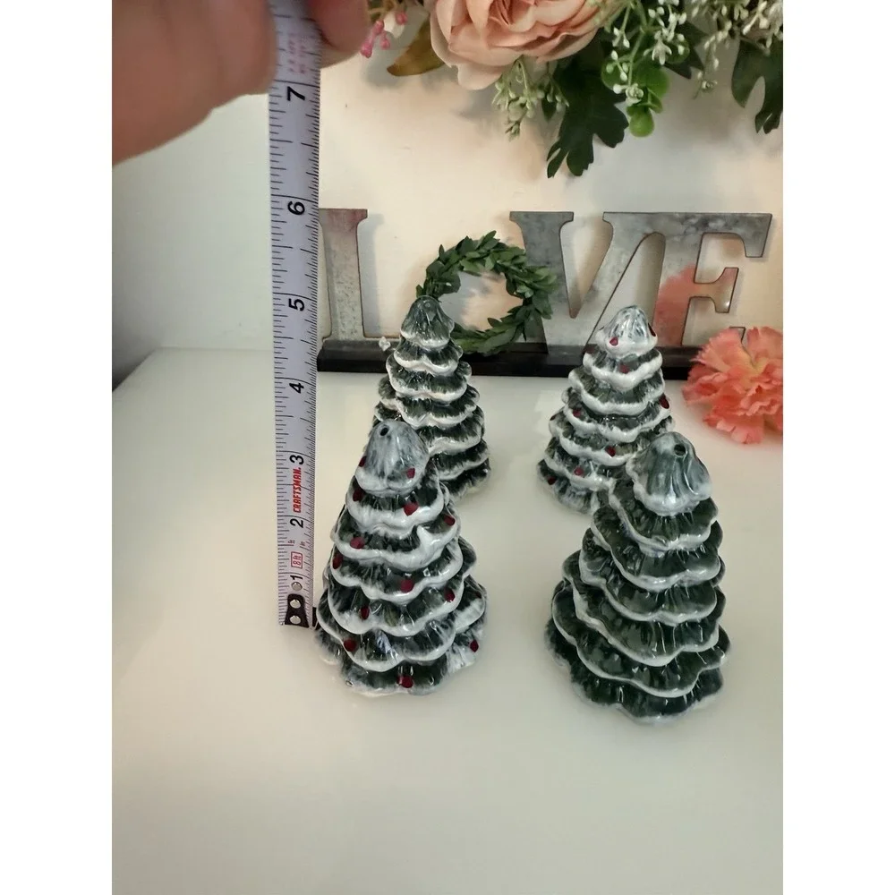 Vintage Snowy Evergreen Ceramic 4
